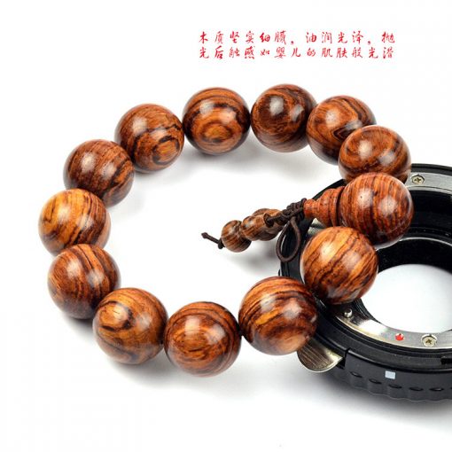 Authentic boutique sandalwood big leaf yellow flower pear bracelet with clear lines and good oiliness GLGJ-210