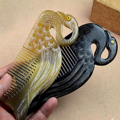 Fine carving swan beauty care horn comb comb couple comb wholesale 1PCS GLGJ-205