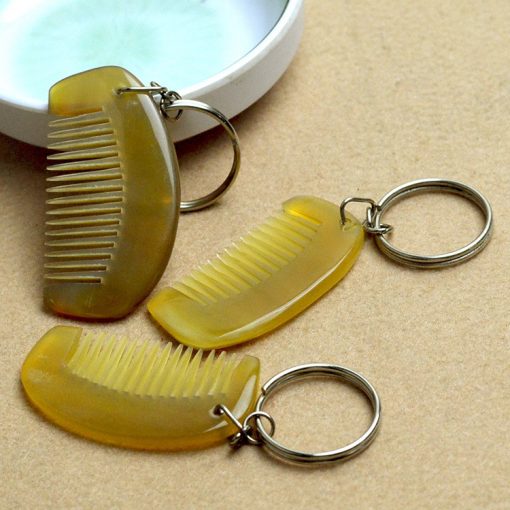 Natural Authentic Horn Small Keychain Portable Hair Comb Gift Comb GLGJ-206
