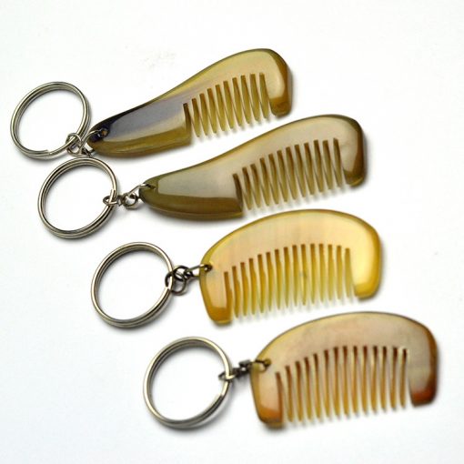 Natural Authentic Horn Small Keychain Portable Hair Comb Gift Comb GLGJ-206