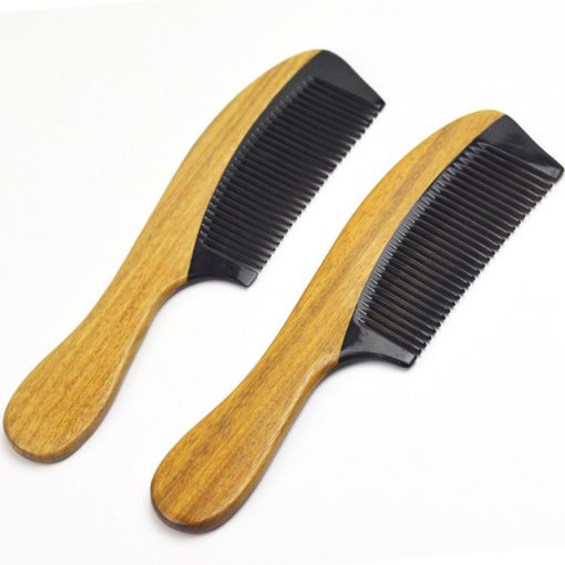 Natural boutique green sandalwood stitching horn comb health care health comb wholesale mixed batch GLGJ-208