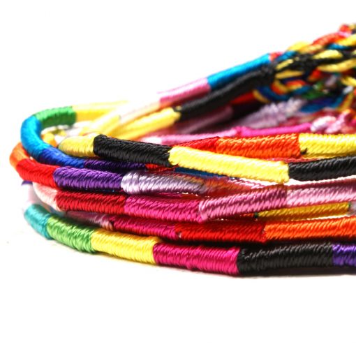 Popular Nepalese ethnic wind hand-knitted rainbow lucky friendship hand rope 10pcs a bag XH-260