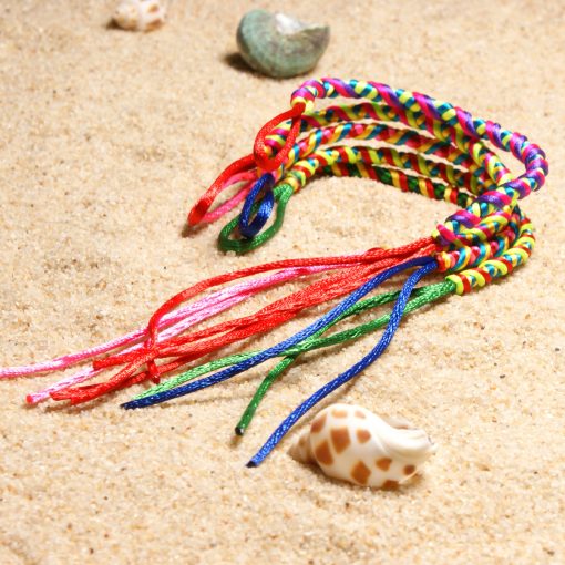 Hand-woven summer best-selling bohemian ethnic wind rainbow lucky bracelet wholesale 5pcs / bag XH-265