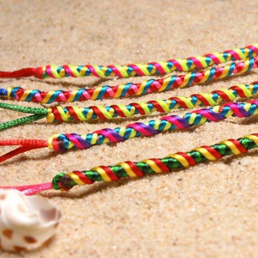 Hand-woven summer best-selling bohemian ethnic wind rainbow lucky bracelet wholesale 5pcs / bag XH-265