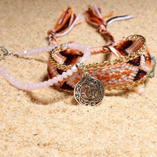 European and American best-selling om pendant retro ethnic style woven ladies suit anklet XH-238