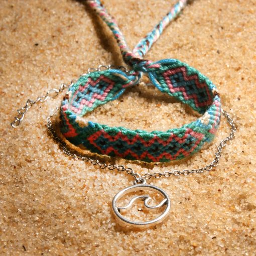 Bestselling Bohemian hand-woven ladies beach yoga anklet bracelet OM tag set XH-231