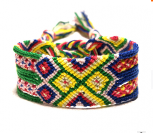 Europe and America best selling bohemian ethnic style hand-woven rainbow lucky friendship bracelet XH-253