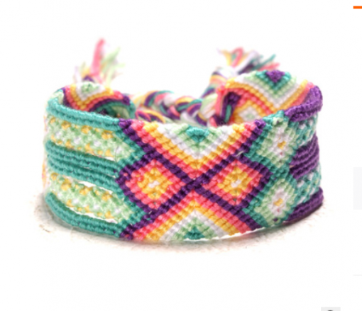 Europe and America best selling bohemian ethnic style hand-woven rainbow lucky friendship bracelet XH-253