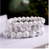 Wholesale natural 8 mm white turquoise elastic bracelet inner diameter 6-6.5 inches