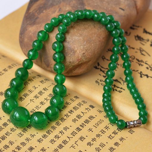 Factory wholesale red and yellow agate tiger’s eye green chalcedony garnet…necklace round bead tower chain 18 inches  ZPJK-01