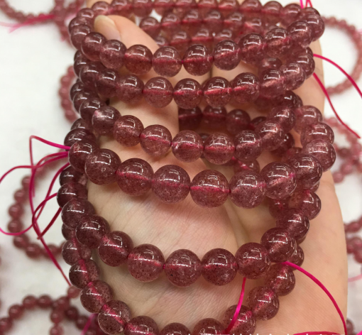 Wholesale crystal-natural red strawberry crystal ladies bracelet MY-013