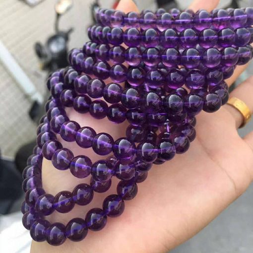 Wholesale ladies amethyst single loop elastic bracelet MY-011