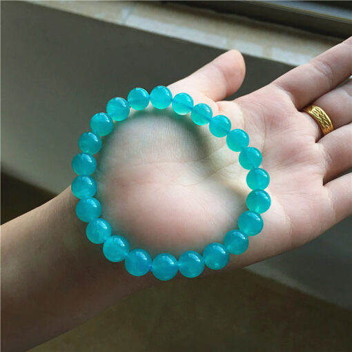 Natural Amazonian (Tianhe Stone) Single Circle Round Bead Bracelet The color is beautiful, sweet, fresh and good in quality. NBC-019