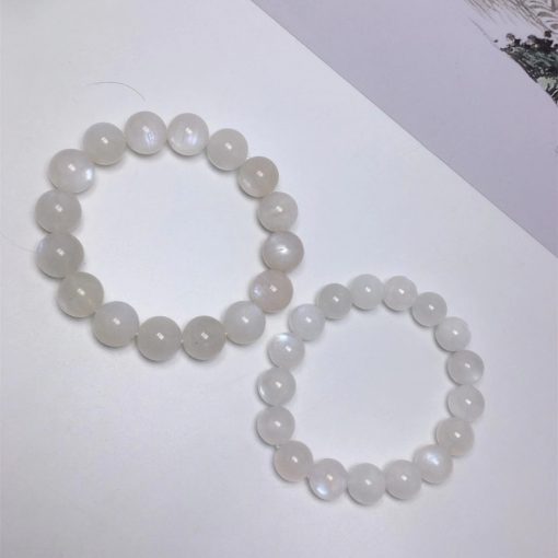 Natural Moonstone Single Circle Round Bead Bracelet Crystal Transparent, Delicate, Fashionable, Generous and Good Quality NBC-020