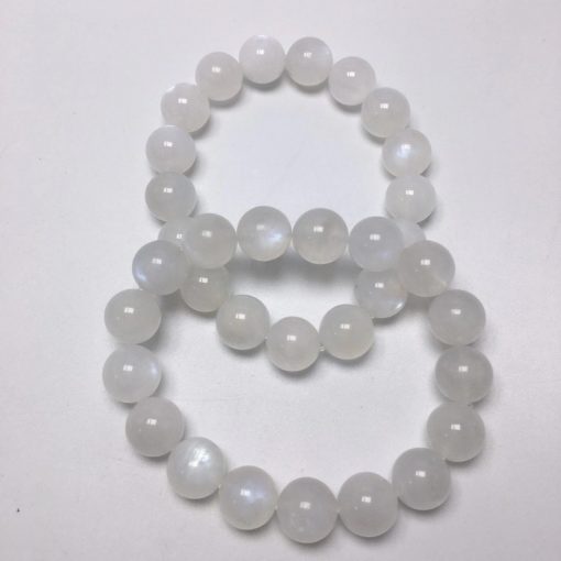 Natural Moonstone Single Circle Round Bead Bracelet Crystal Transparent, Delicate, Fashionable, Generous and Good Quality NBC-020
