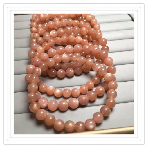 Factory direct supply natural sun stone single circle round bead bracelet