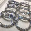 Men’s and women’s natural labradorite single circle round beads bracelet crystal transparent fashion simple NBC-012
