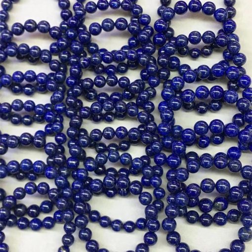 Natural Lapis Lazuli Single Circle Round Bead Bracelet Simple Retro Men’s and Women’s Bracelet NBC-009