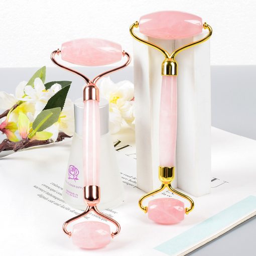 Pink crystal double-head roller facial beauty massage roller DS-008