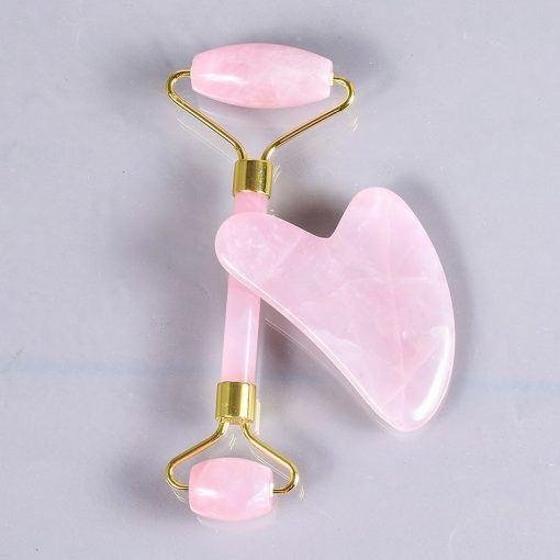 Natural stone roller beauty massager heart-shaped scraping board set DS-013