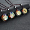 Natural Stone Necklace Resin Wrapped Natural Colorful Gravel Pendant Trade Accessories YQJF-005