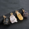 Wholesale Irregular Natural Stone Pendant Hand Winding Necklace YQJF-018