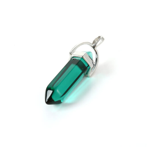 Hot selling hexagonal pillar bullet pendant glass necklace accessories wholesale mixed batch YQJF-007
