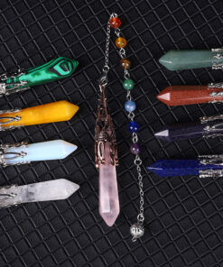 Popular glass hexagonal column necklace pendant yoga jewelry YWJF-004