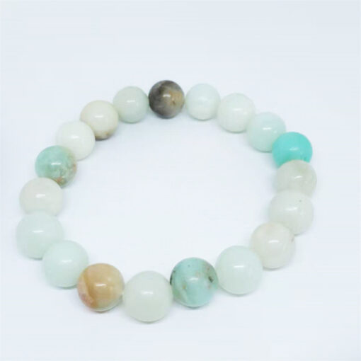 Hot selling natural Amazon stone ball elastic bracelet for men and women