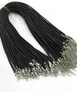 Korean wax thread sweater chain lobster buckle black leather rope necklace DIY jewelry accessories lanyard